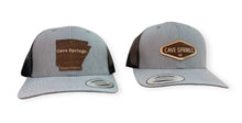 Load image into Gallery viewer, Cave Springs trucker hat leather patch hat Northwest Arkansas