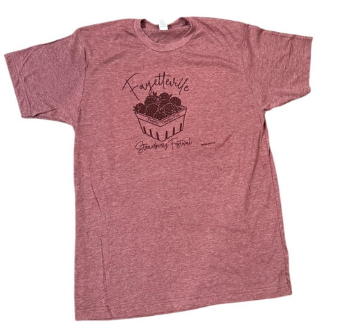 Fayetteville Strawberry basket for the Strawberry Fest shirt