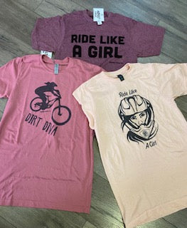 Ride like a girl bike outdoor shirt dirt diva mountain biking Northwest Arkansas