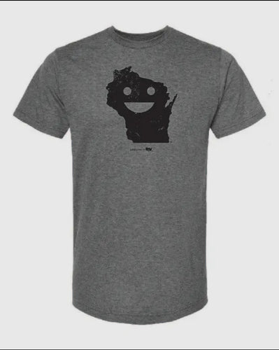 Wisconsin smiley state tee shirt