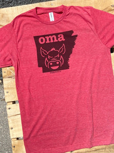 Omahogs Arkansas red Hog shirt Hogs Northwest Arkansas razorback baseball